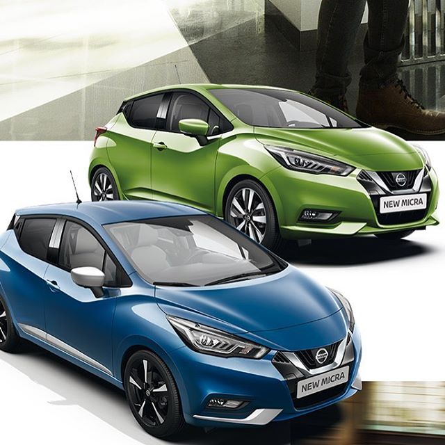 2017 Nissan Micra in blue and green colours