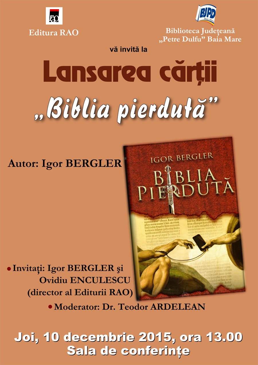 Afis Lansare Biblia Pierduta