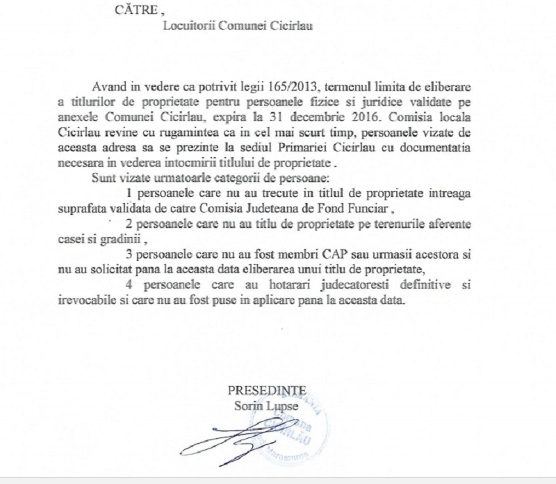 anunt primaria cicarlau