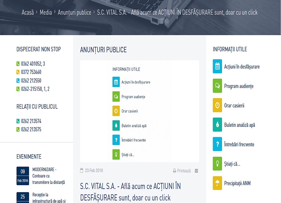 Site Vital Actiuni