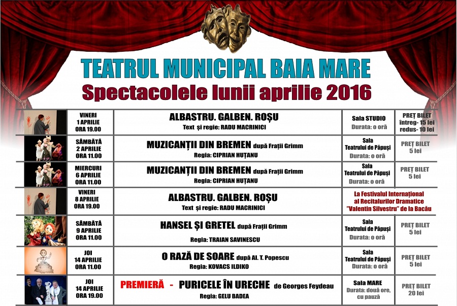 Spectacole Teatru Aprilie1