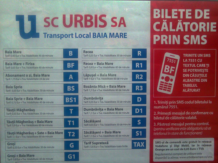 Tarife Sms Urbis